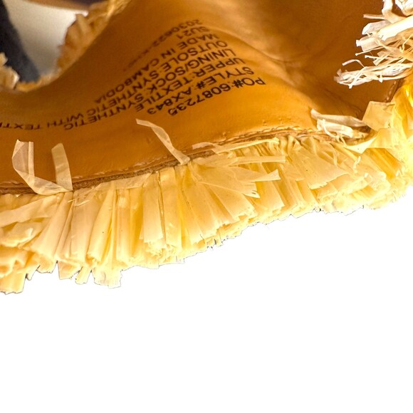 J. Crew Factory Raffia Straw Natural Slides Sandals Women's Size 8.5 - Picture 4 of 10